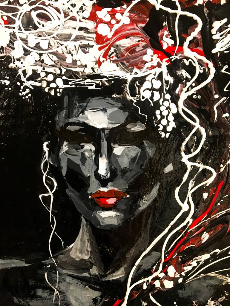 Original Portraiture Abstract Painting by Lana Frey