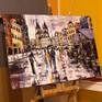 On easel