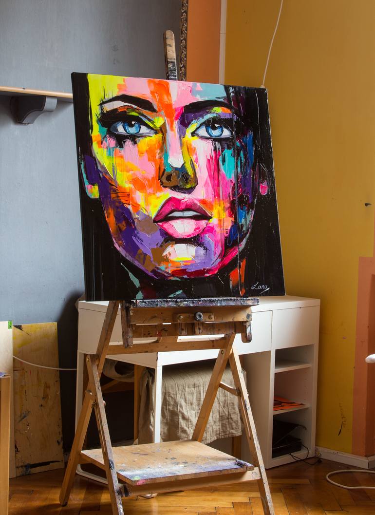 Original Pop Art Portrait Painting by Lana Frey