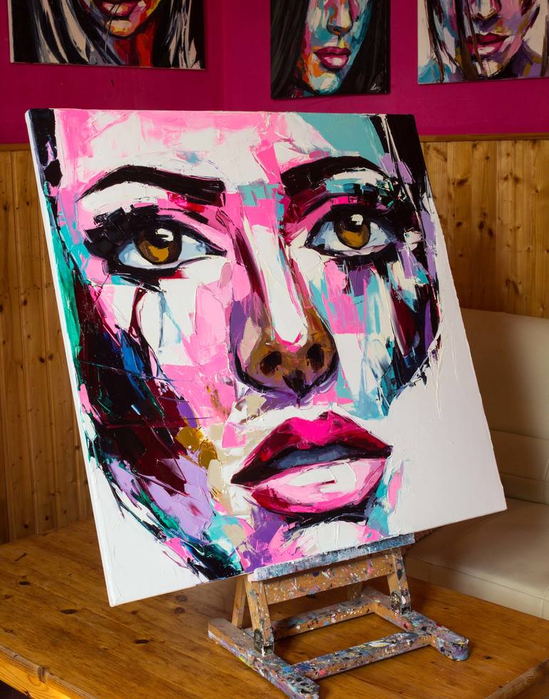 Original Abstract Portrait Painting by Lana Frey