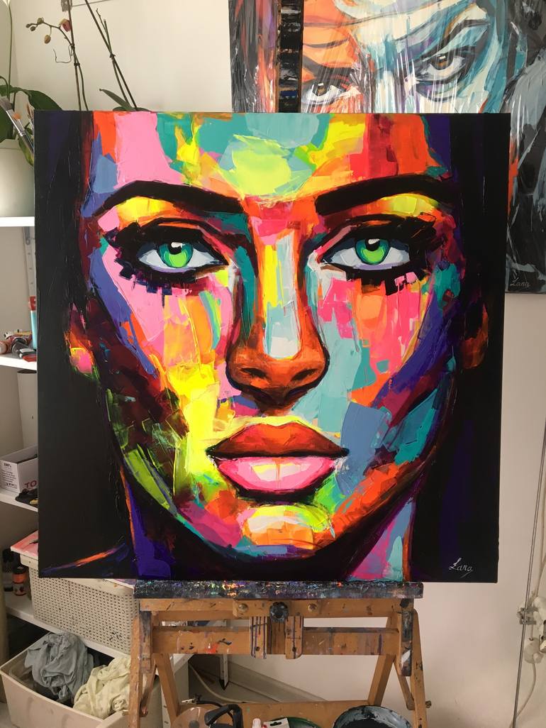 Original Expressionism Portrait Painting by Lana Frey