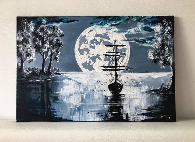 Original Sailboat Painting by Lana Frey