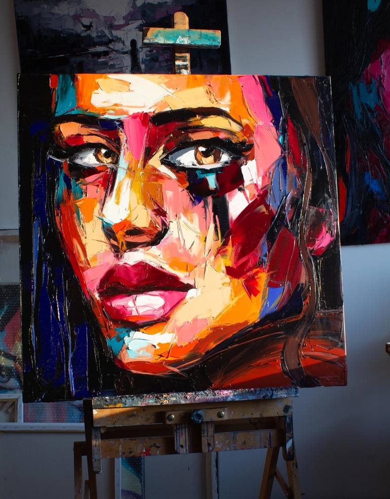 Original Abstract Portrait Painting by Lana Frey