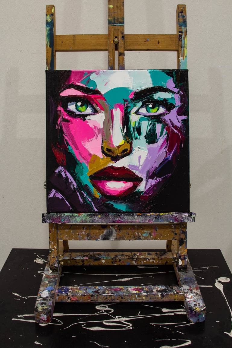 Original Pop Art Portrait Painting by Lana Frey