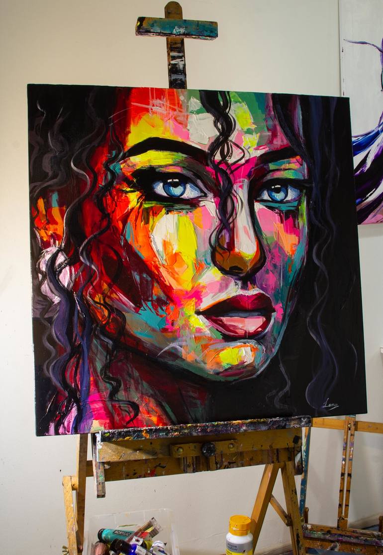 Original Pop Art Portrait Painting by Lana Frey