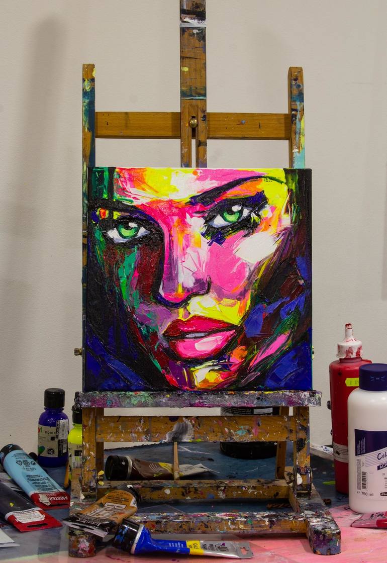 Original Pop Art Portrait Painting by Lana Frey