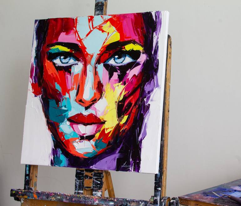 Original Pop Art Portrait Painting by Lana Frey