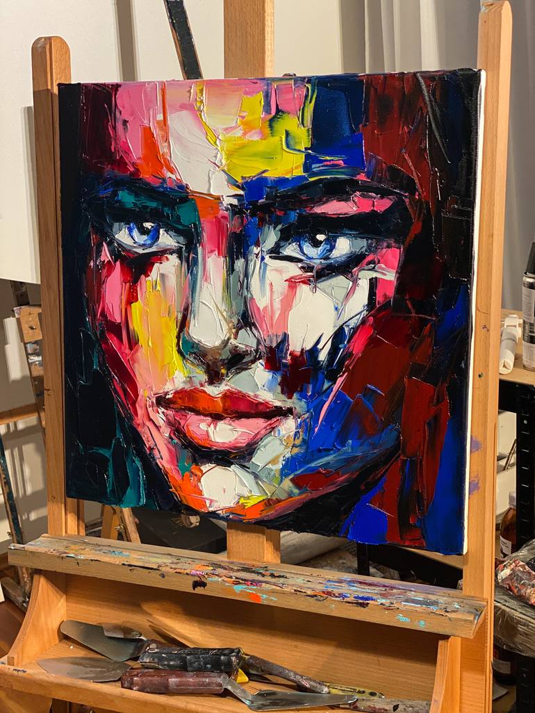 Original Expressionism Portrait Painting by Lana Frey