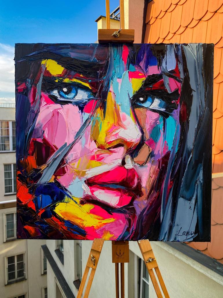 Original Pop Art Portrait Painting by Lana Frey