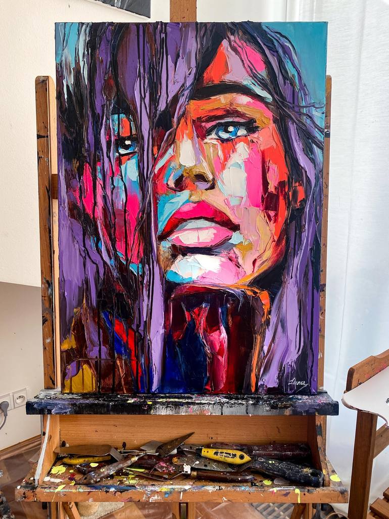 Original Pop Art Portrait Painting by Lana Frey