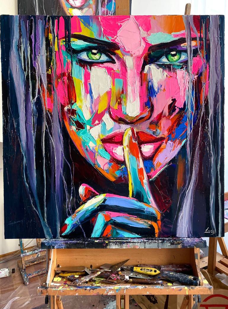 Original Pop Art Women Painting by Lana Frey