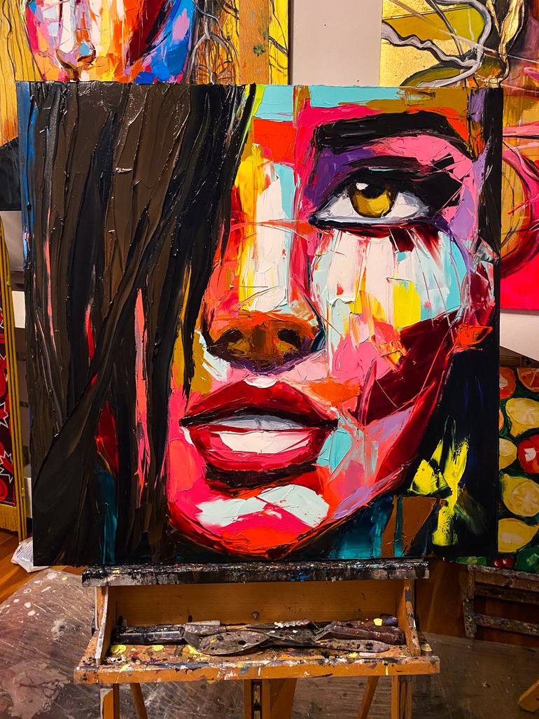 Original Portraiture People Painting by Lana Frey