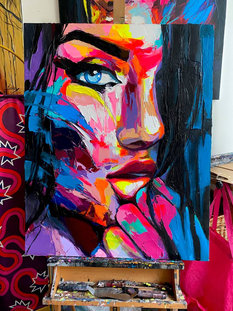 Original Pop Art Women Painting by Lana Frey