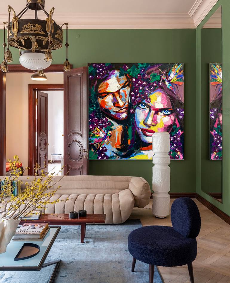 Original Expressionism People Painting by Lana Frey