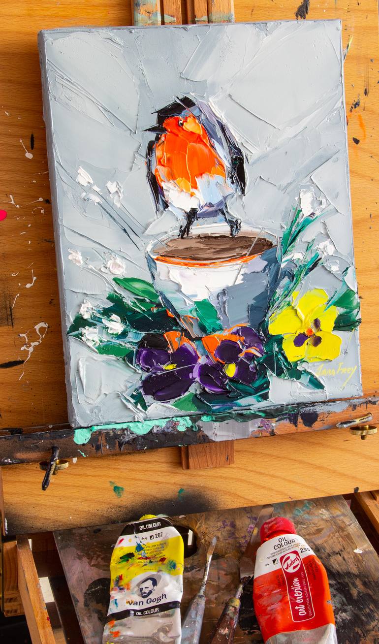 Original Impressionism Animal Painting by Lana Frey