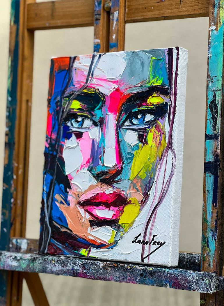 Original Pop Art Portrait Painting by Lana Frey