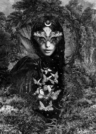 Original Black & White Fantasy Printmaking by Ladislav Hubert