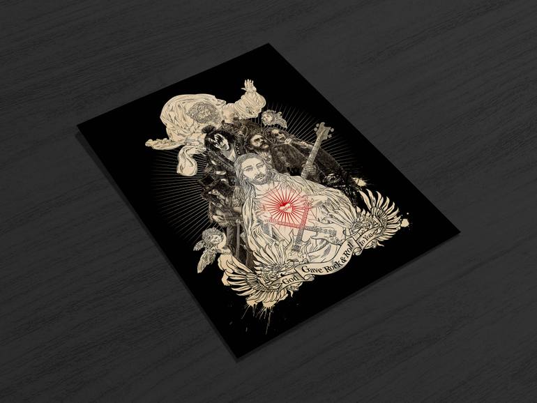 Original Figurative Pop Culture/Celebrity Printmaking by Ladislav Hubert