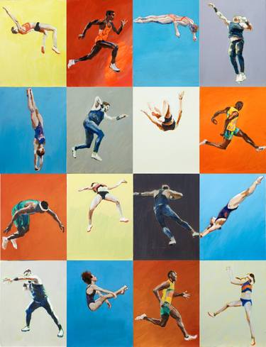 Original Figurative Sport Paintings by Nicholas Stedman
