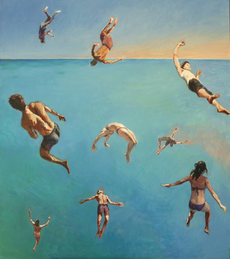 Falling Figures Painting by Nicholas Stedman | Saatchi Art