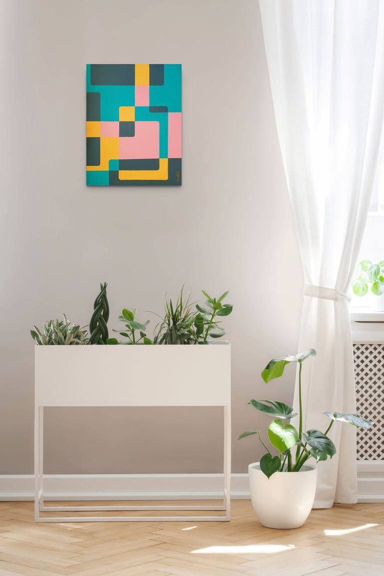 Original Abstract Geometric Painting by Tania Os