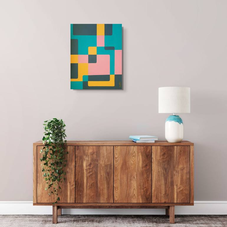 Original Abstract Geometric Painting by Tania Os