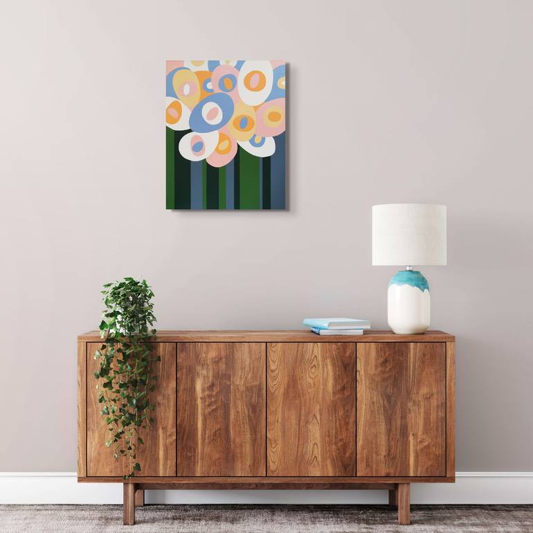 Original Abstract Floral Painting by Herstein Art