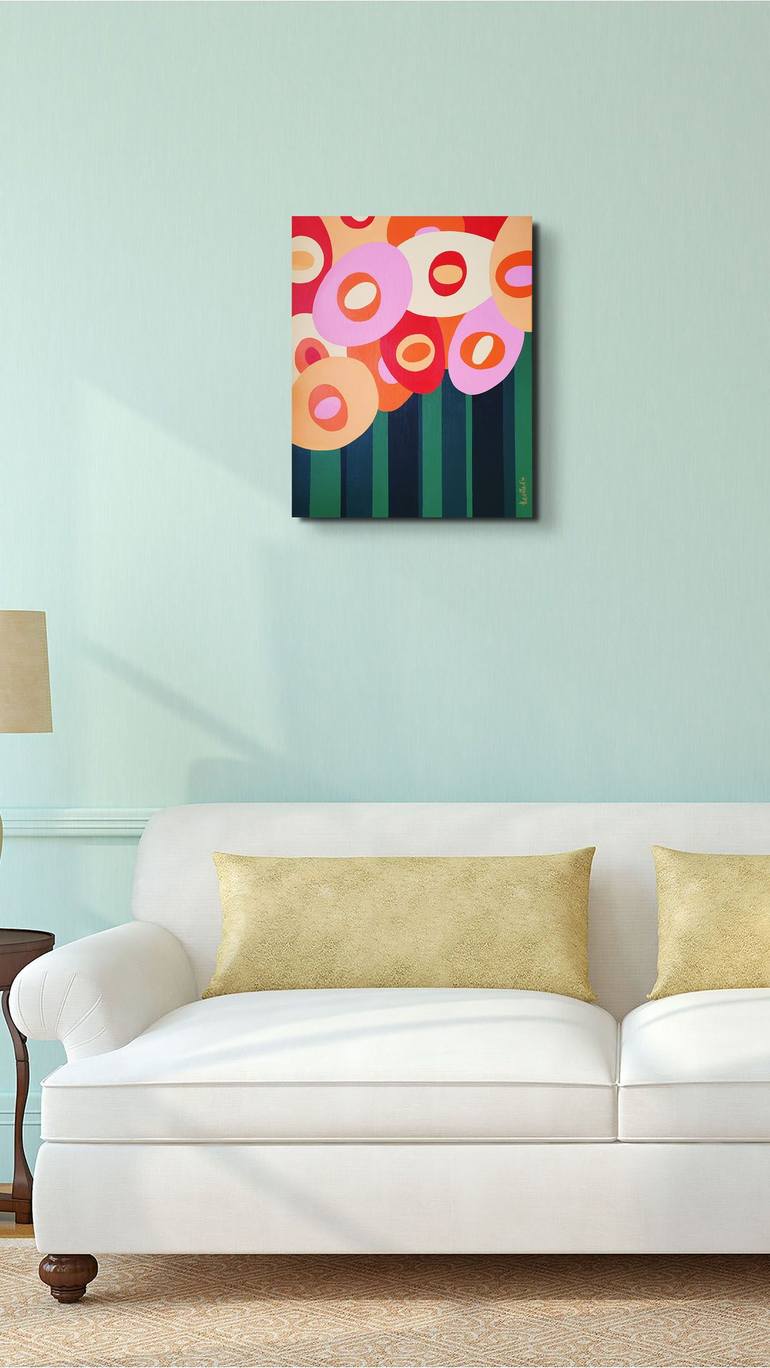 Original Abstract Floral Painting by Tania Os