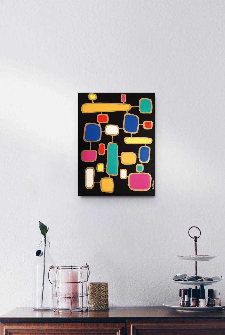 Original Abstract Geometric Painting by Tania Os