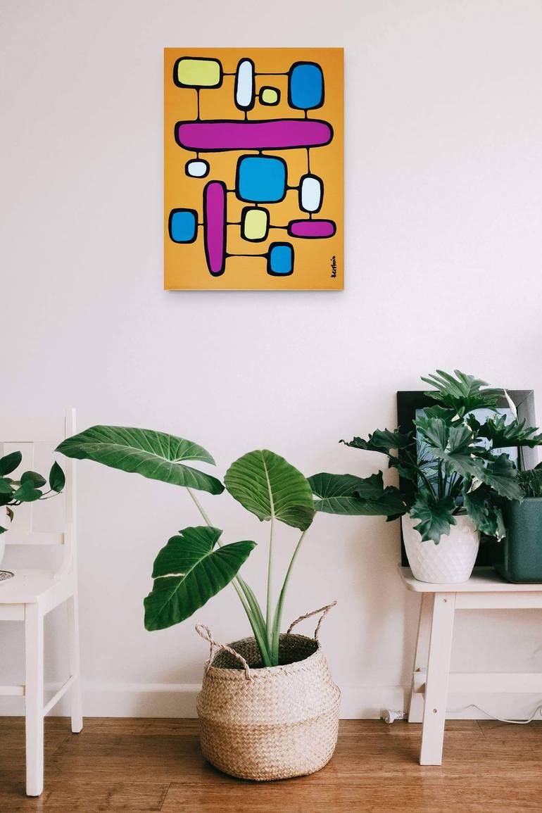 Original Abstract Geometric Painting by Tania Os