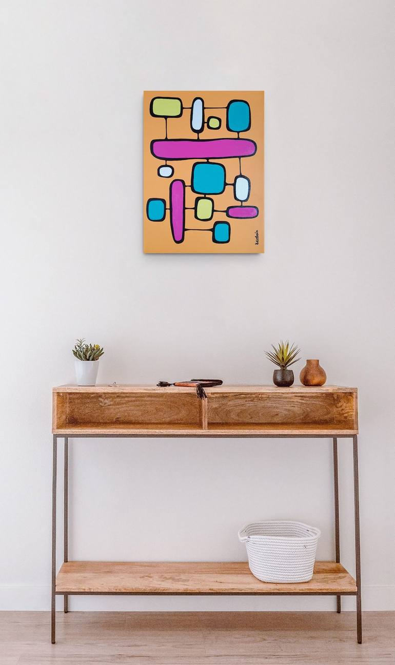 Original Abstract Geometric Painting by Tania Os