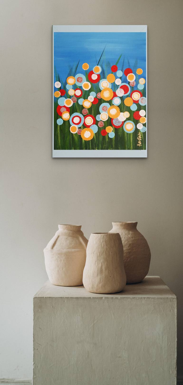 Original Abstract Floral Painting by Tania Os