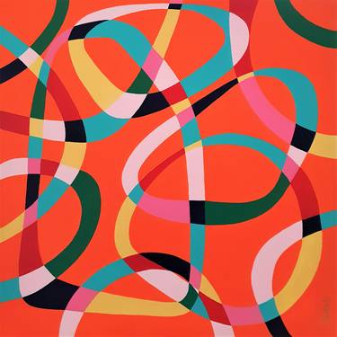 Original Abstract Geometric Paintings by Herstein Art