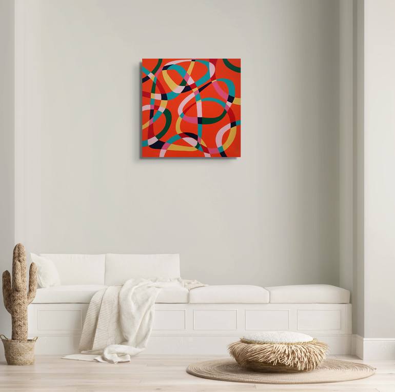 Original Abstract Geometric Painting by Tania Os