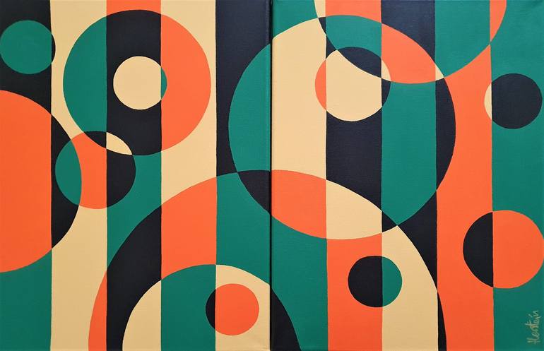 Original Geometric Painting by Herstein Art