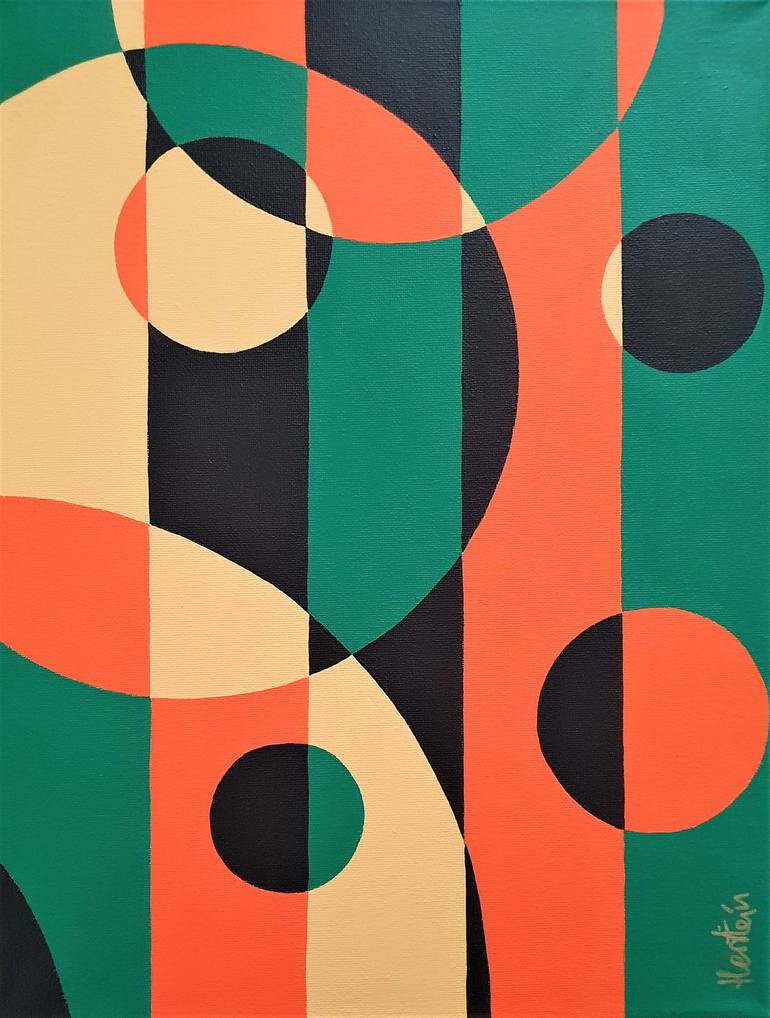 Original Geometric Painting by Herstein Art