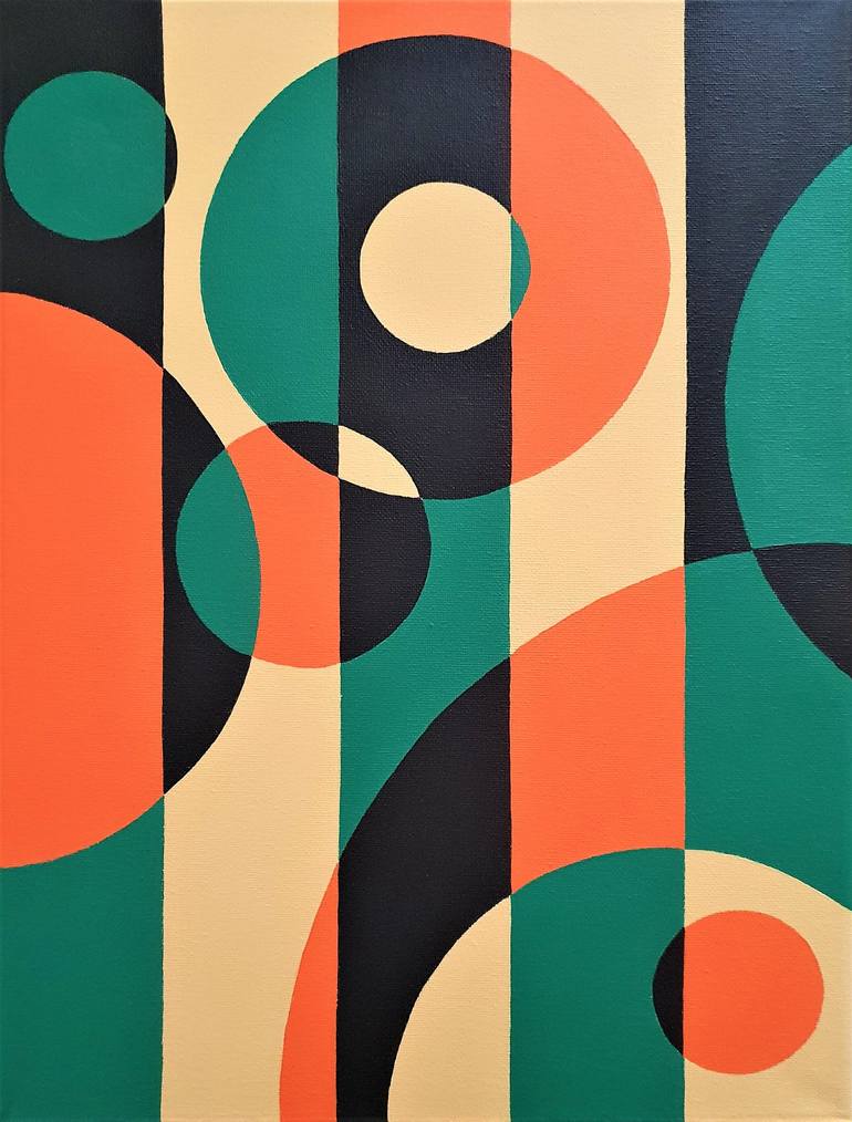 Original Geometric Painting by Herstein Art