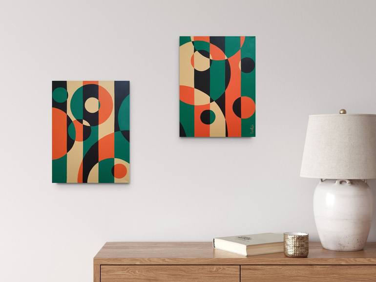 Original Abstract Geometric Painting by Tania Os