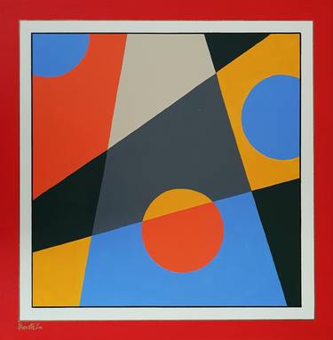 Original Abstract Geometric Paintings by Herstein Art