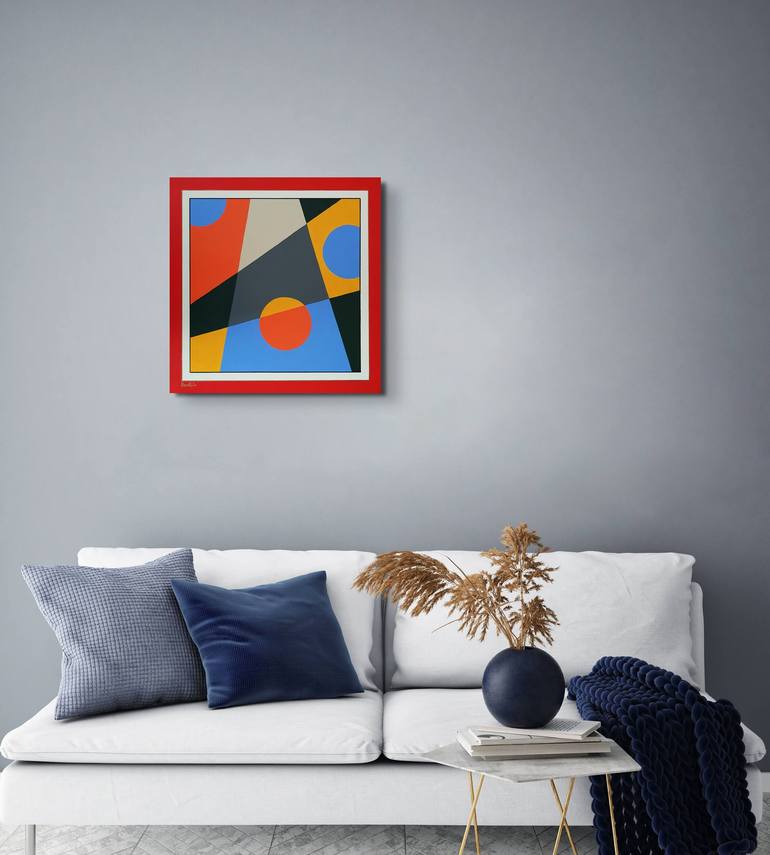 Original Abstract Geometric Painting by Herstein Art