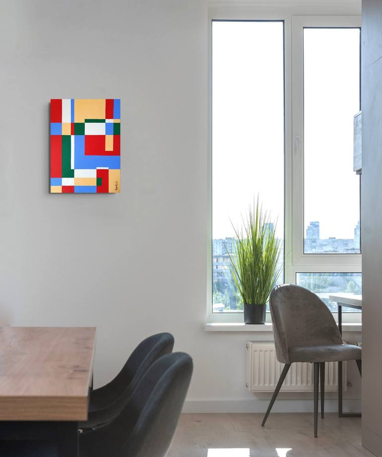 Original Abstract Geometric Painting by Tania Os