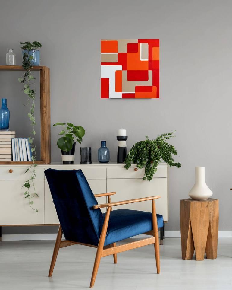 Original Abstract Geometric Painting by Tania Os