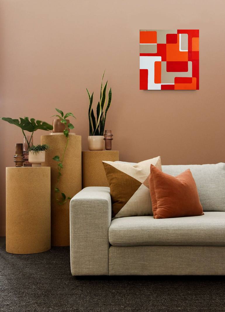 Original Abstract Geometric Painting by Tania Os