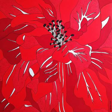 Original Abstract Floral Paintings by Herstein Art