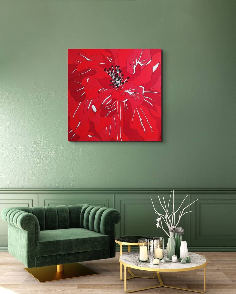 Original Abstract Floral Painting by Tania Os