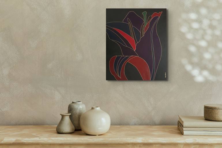 Original Abstract Floral Painting by Tania Os