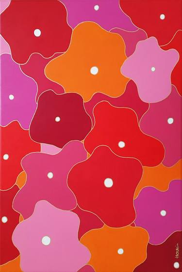 Original Abstract Floral Paintings by Herstein Art