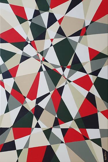 Original Abstract Geometric Paintings by Herstein Art