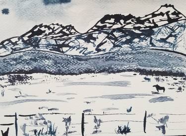 Print of Expressionism Landscape Drawings by Kim Roberts