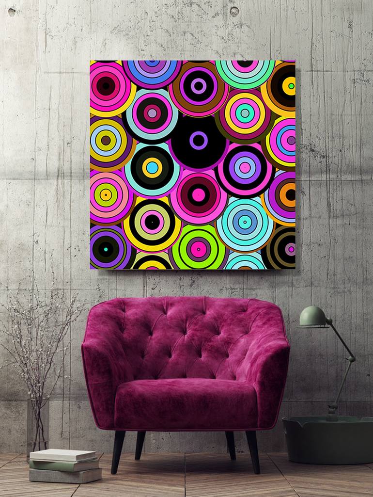 Original Abstract Geometric Digital by YVONN ZUBAK